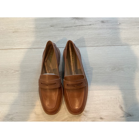 Boden Nya Structured Penny Loafers Tan Women's Size 7.5 New in Box - Picture 5 of 11